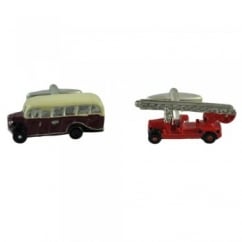 Vintage Coach & Fire Engine Novelty Cufflinks