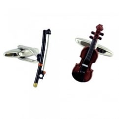 Violin & Bow Novelty Cufflinks