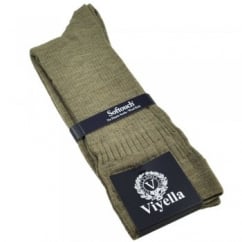 Viyella Plain Fawn Softouch No Elastic Wool Men's Socks
