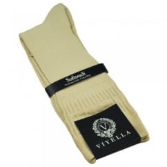 Viyella Plain Natural Softouch No Elastic Cotton Men's Socks