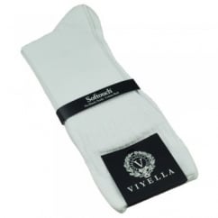 Viyella Plain White Softouch No Elastic Cotton Men's Socks