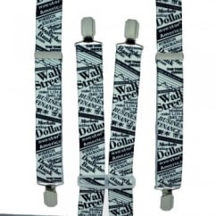 Wall Street Black & White Trouser Braces