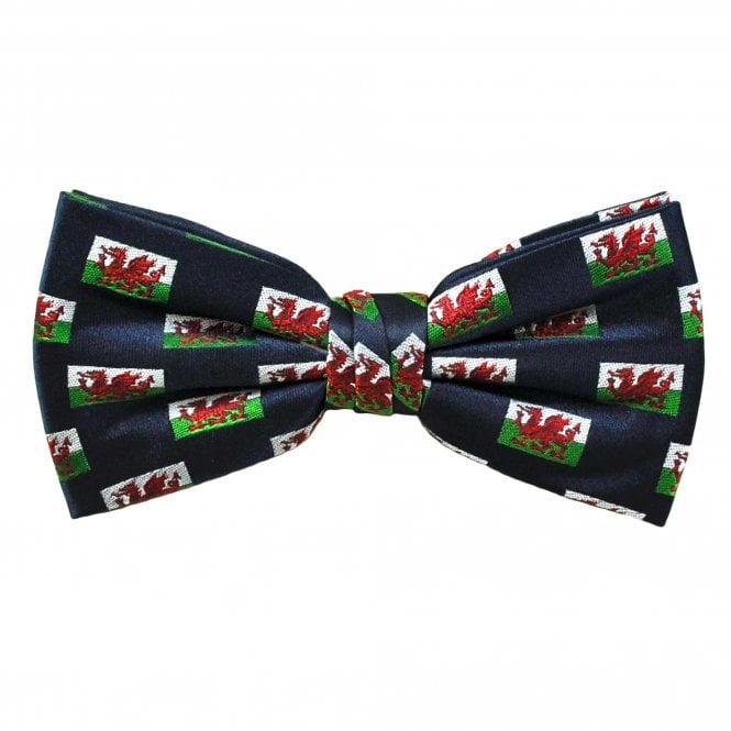 Welsh Dragon Navy Blue Men's Bow Tie
