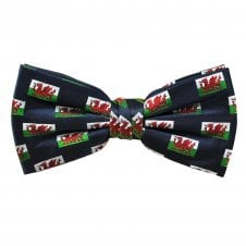 Welsh Dragon Navy Blue Men's Bow Tie