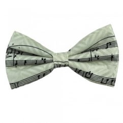 White & Black Sheet Music Novelty Silk Bow Tie