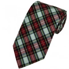 White Dress Stewart Tartan Patterned Tie by Van Buck