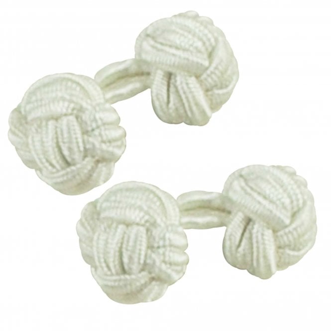 White Elastic Knot Cufflinks