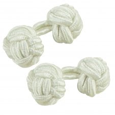 White Elastic Knot Cufflinks