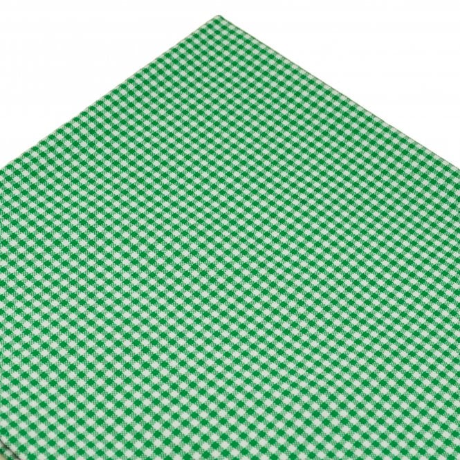 White & Green Checked Cotton Pocket Square Handkerchief