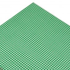 White & Green Checked Cotton Pocket Square Handkerchief
