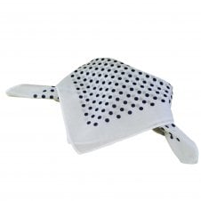 White & Navy Blue Polka Dot Bandana Neckerchief 