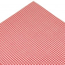 White & Red Checked Cotton Pocket Square Handkerchief
