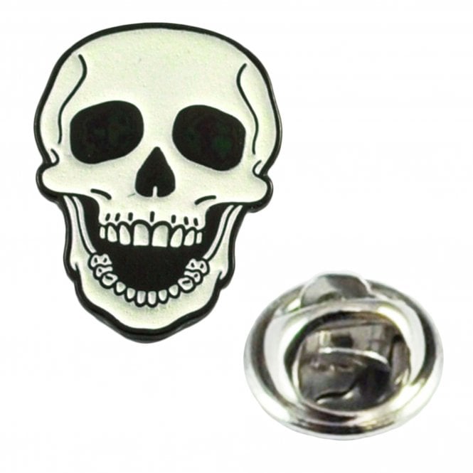 White Skull Lapel Pin Badge