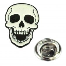 White Skull Lapel Pin Badge