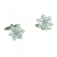 White Snowflake Christmas Cufflinks