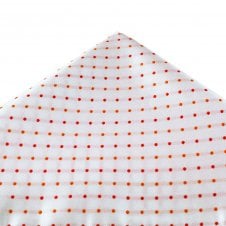 White With Red & Orange Polka Dot Pocket Square Handkerchief