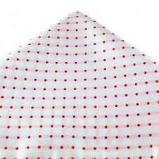 White With Red Polka Dot Pocket Square Handkerchief