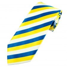 White, Yellow & Blue Striped Men's Tie