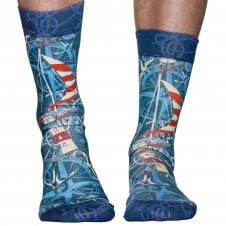 Wigglesteps "Nautica" Sailing Themed Organic Cotton Blend Socks