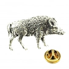 Wild Boar English Pewter Lapel Pin Badge