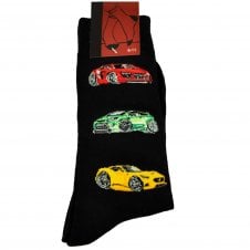 Wild Cars Black Men's Novelty Socks