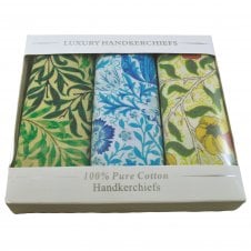 William Morris 100% Cotton Men's Handkerchief 3-Pack Set