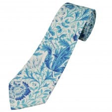 William Morris Blue Compton Cotton Men's Designer Tie