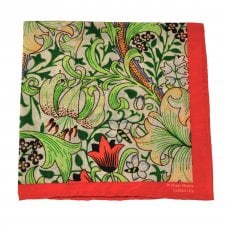 William Morris Golden Lily Silk Cotton Blend Pocket Square Handkerchief