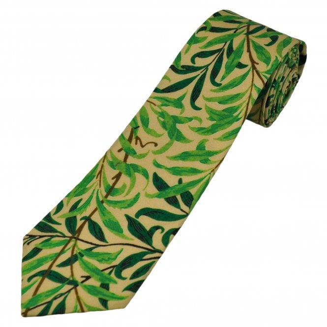 William Morris Green Willow Bough Cotton Men's Designer Tie