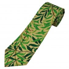William Morris Green Willow Bough Cotton Men's Designer Tie
