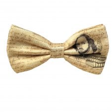 William Shakespeare Beige Novelty Bow Tie