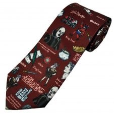 William Shakespeare Burgundy Men's Novelty Tie