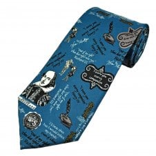 William Shakespeare's Insults Petrol Blue Men's Novelty Tie