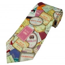 Wine Labels Men's Novelty Tie