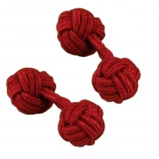 Wine Red Elastic Knot Cufflinks