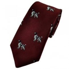 Wine Red Hunting Dog Silk Country Tie by Van Buck