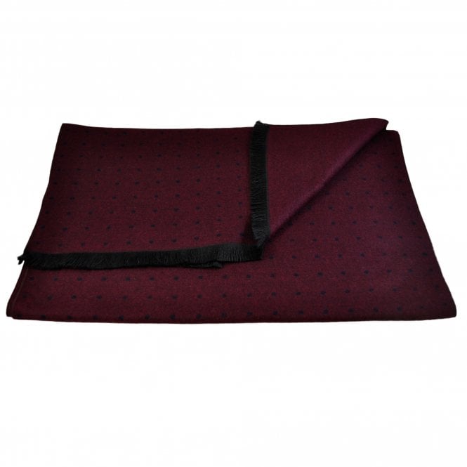 Wine Red & Navy Blue Polka Dot Autumn Winter Luxury Soft Feel Scarf