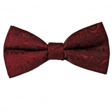 Wine Red Paisley Pattern Men's Bow Tie