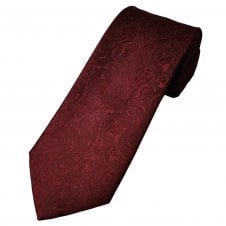 Wine Red Paisley Pattern Men's Tie