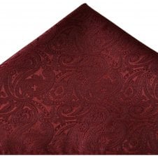 Wine Red Paisley Pattern Pocket Square Handkerchief
