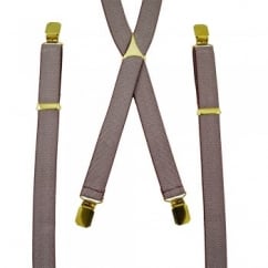 Wine Red & White Chevron Patterned Skinny Trouser Braces