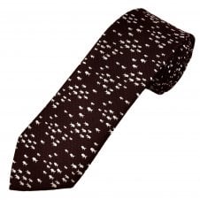Wine Red with White Fish Men's Novelty Tie