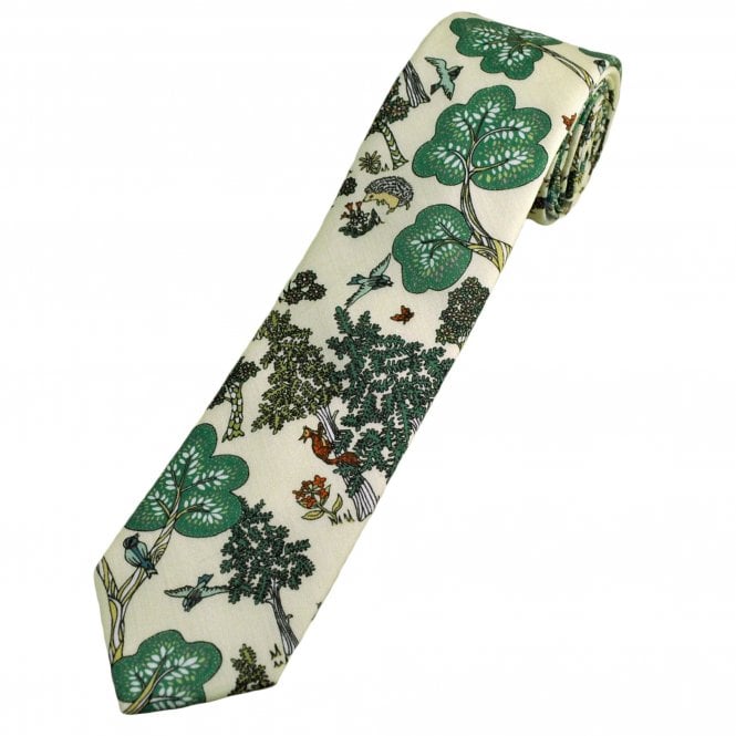 Woodland Birds & Animals Themed Boys Tie - Made with Liberty Fabric