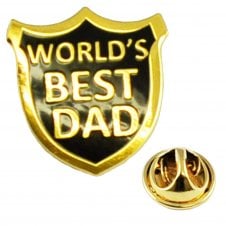 World's Best Dad Shield Father's Day Gift Lapel Pin Badge