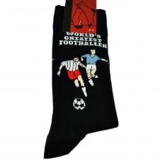 World's Greatest Footballer Navy Blue Football Men's Novelty Socks