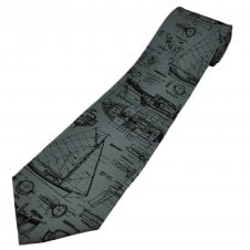 Yacht, Boat & Ship Plans Grey Men's Novelty Tie