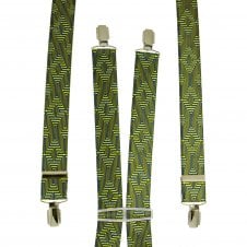 Yellow & Blue Geometric Patterned Men's Trouser Braces