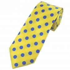Yellow & Blue Polka Dot Patterned Men's Tie