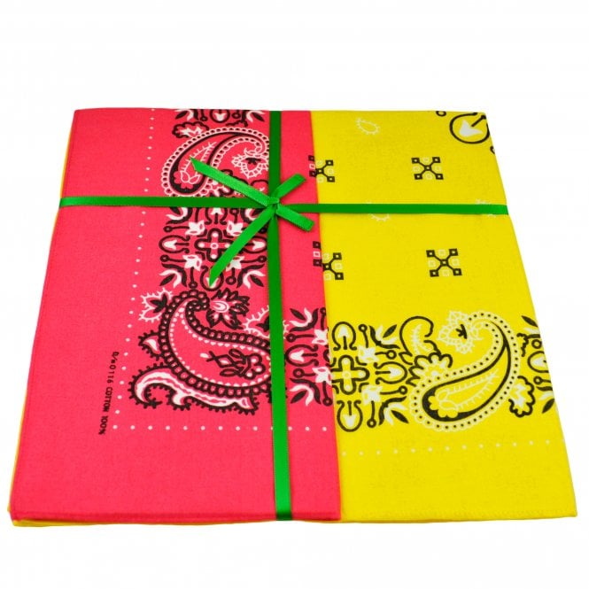 Yellow & Pink Paisley 2-Pack Bandana Neckerchief