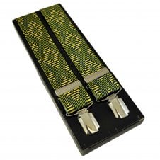 Yellow & Royal Blue Maze Pattern Men's Trouser Braces